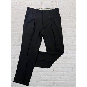 Haggar Collections 36x32 (36x30) Black Microfiber Pleated Business Casual Pants